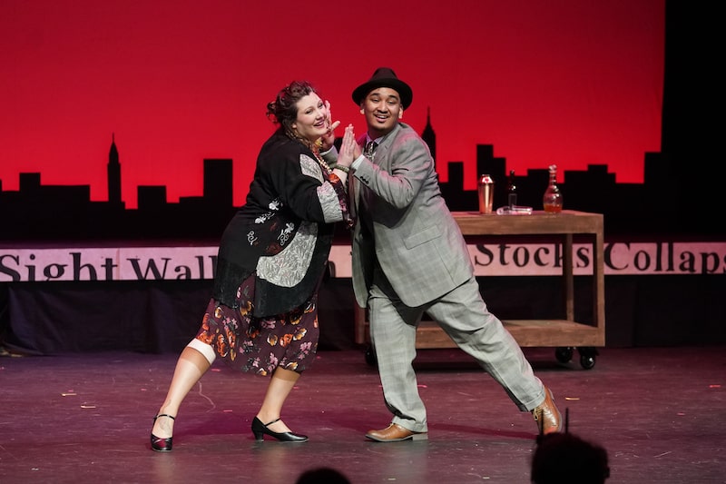 Miss Hannigan and Rooster dancing